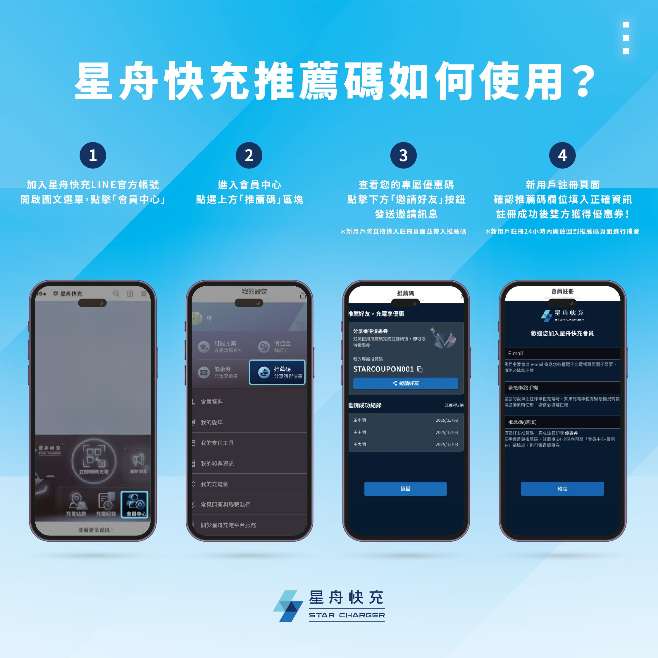 星舟快充 推薦碼教學low